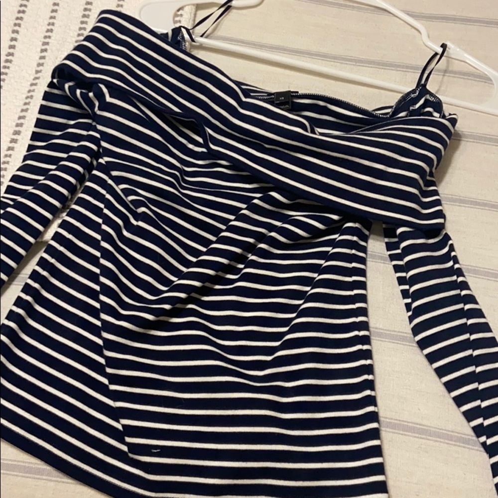 NWOT J. crew blue/white striped shirt